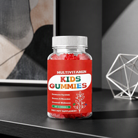 Bonbons gélifiés multivitaminés oméga OEM pour enfants, favorisant le développement cérébral, le soutien immunitaire et l'énergie, saveur fraise, végétaliens, aliments naturels