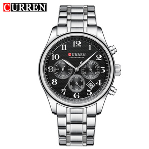 Montres à quartz de luxe décontractées CURREN 8466 pour homme, affichage double calendrier et semaine, montre en acier inoxydable pour affaires - Product Image 3