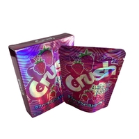 Sac en mylar laser holographique personnalisé en stock Pochette debout pour bonbons anti-odeur Sac aveugle pour jouet Sacs à fermeture éclair en mylar de 3.5g avec coffret