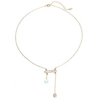 Collier baroque en barre fine argentée, chaîne de clavicule, plaqué cuivre avec or véritable 18 carats, perles d'eau douce naturelles