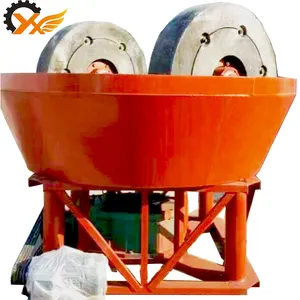 Low Price Three Wheel Stone Wet Pan Mill, China New Type 1200 Wet Pan Mill Supplier For Gold Mining Gold Wet Pan Mill