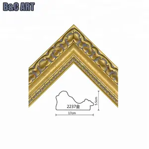 Nuovo stile decorativo intagliato a mano in legno ornato immagine specchio cornice per decorazione da parete oro argento