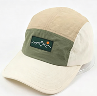 Casquette de baseball vintage 5 panneaux - Casquette Dad Hat patchwork color block avec patch brodé, ajustable, pour l'extérieur et le streetwear