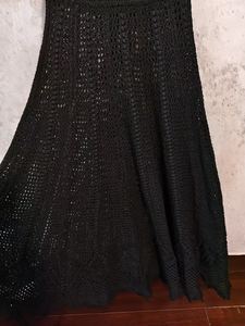 Jupe une pièce crochet à la main en noir - Product Image 6