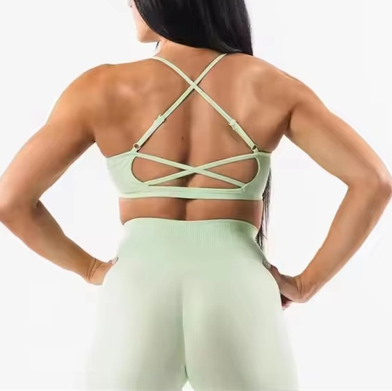 New Brand Women's Cross Back Yoga Bra Compression Sports Bra With Adjustable Straps