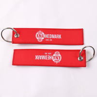 Porte-clés brodé personnalisé double face en tissu avec logo pour clés de voiture, sacs, cadeaux promotionnels