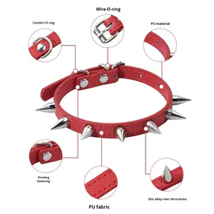 Collier Teddy Dominateur Anti-Morsure pour Petit <span class=keywords><strong>Chien</strong></span> et Chat Caractéristique <span class=keywords><strong>du</strong></span> Cou Goujon en Métal Solide en Matériau PU Colliers pour Animaux de Compagnie - Product Image 1