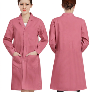 Bata de laboratorio de poliéster tejido de manga larga blanca para mujer, uniforme de hospital, bata profesional de doctor, detección de agujas, logotipo personalizado para - Product Image 3