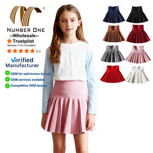 Rok Mini Rajut Lipit Pinggang Tinggi untuk Remaja Perempuan, Rok Mini Crochet Polos Lucu untuk Pakaian Musim Gugur dan Musim Dingin - Product Image 1