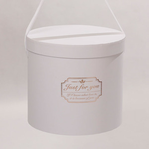 กล่องของขวัญวาเลนไทน์แบบพกพา รุ่นใหม่ล่าสุด กล่องดอกไม้ทรงกระบอกพร้อมหูหิ้ว - Product Image 5