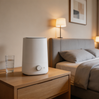 Humidificateur d'air ultrasonique pour la maison, puissance nominale 26W, réservoir de 4,5L, lumière nocturne douce monocolore, humidificateur silencieux à brume fine pour chambre à coucher