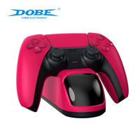 DOBE Cosmic-Red pour PS5 Base de chargeur double avec indicateur LED et poignée de Station de charge USB pour station d'accueil de chargeur de contrôleur PS5