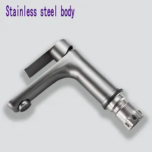 Stainless Steel Black Faucet Mixer Hot And Cold Single-handed Bathroom Sink Faucet