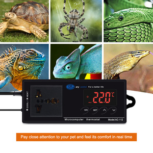 Contrôleur de température numérique LCD pour reptiles AC-112 -40~110°C, résolution 0,1°C, capteur externe, marche/arrêt, plastique, OEM, IP65 - Product Image 3