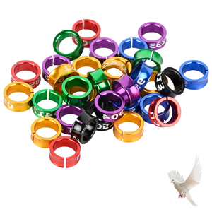 Bagues de pied pour oiseaux, anneaux d'identification multicolores en aluminium à bouche fermée pour Xuan Feng, Small Sun (6,0 mm, 50 pièces) - Product Image 1