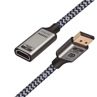 Adaptateur DisplayPort 8K vers HDMI, convertisseur unidirectionnel DP mâle (source) vers HDMI femelle (écran) pour PC, Dell, HP, etc.