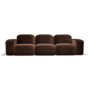 EU Velvet Fabric Three-seater for Living Room Large with Antique Style - Double Row Split in Modern Minimalist Style - Product Image 1