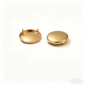 Gold Plated DIY Jewelry Making Findings Round Stone Setting for 25mm Crystal - Product Image 1