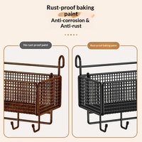 Étagère de rangement métallique suspendue de type crochet pour chevet, bureau, dortoir, chambre – Design transparent, aucun montage requis