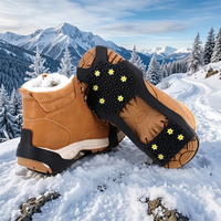 Crampons à glace pour chaussures avec chaînes de traction robustes pour la randonnée hivernale, l'escalade et les bottes d'extérieur
