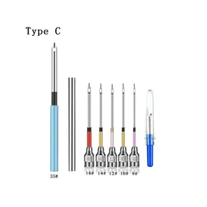 8Pcs 30 # 毛毡打孔针刺绣拼接打孔针带接缝裂土器十字绣针缝纫工具