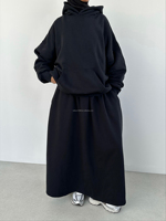 Willson, fabricant OEM, nouvelle collection de vêtements modestes de Dubaï, vêtements de sport, vente en gros, ensemble de survêtement modeste 2 pièces, vêtements de sport pour musulmanes, ensemble à capuche