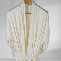Peignoir de bain en coton blanc pour homme, motif brodé de luxe