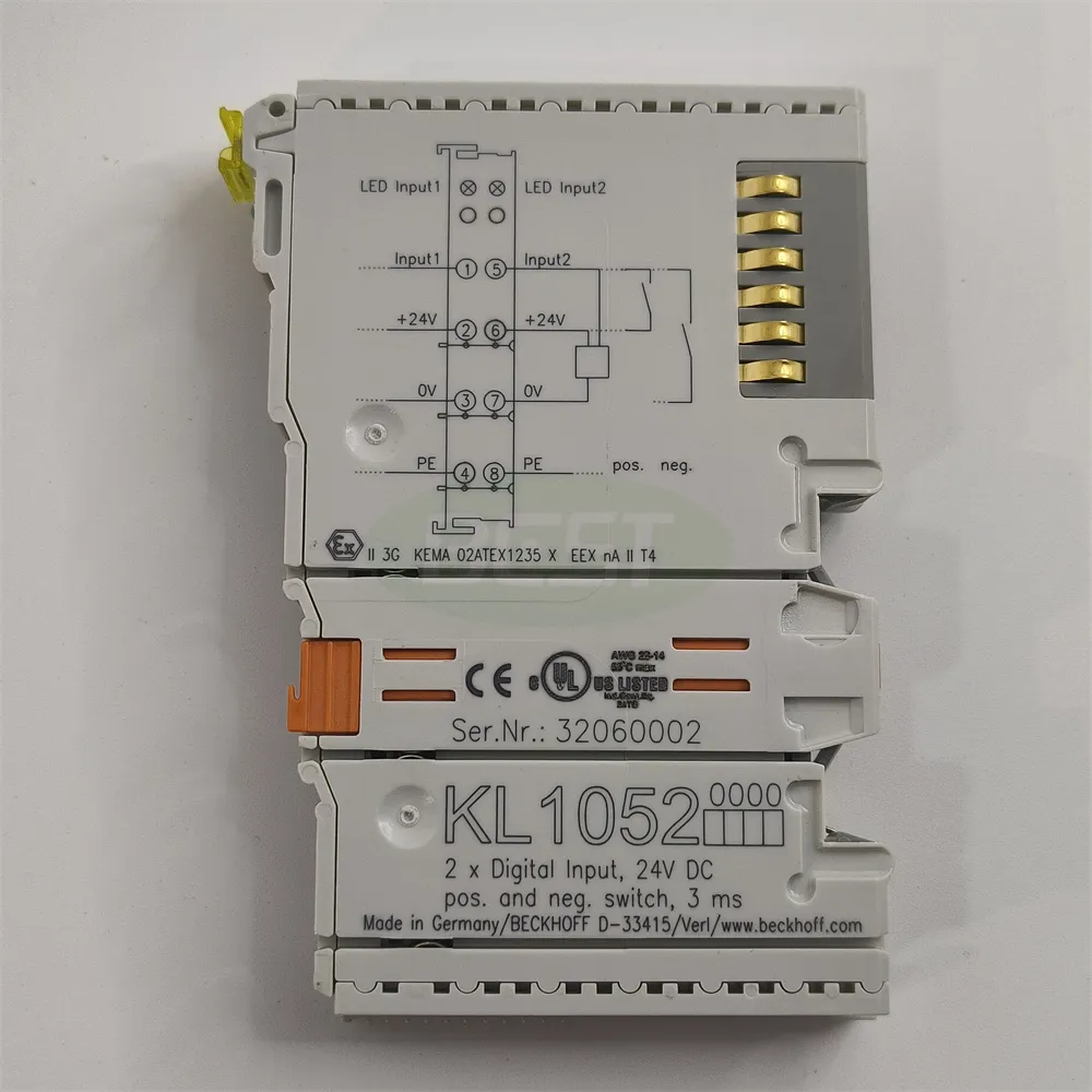 KL1052 Beckhoff Bus Terminal 2 canaux entrée numérique 24 V DC 3 ms commutation positive/au sol Marque originale En stock