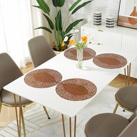 Sous-verre en plastique créatif ajouré, résistant à la chaleur, antidérapant, pour tasses à café, style nordique minimaliste, 38 cm de diamètre