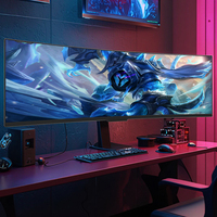 Layar LCD Desktop Lengkung 49-Inci 4K 144Hz HDR Panel IPS Lebar dengan Rasio Aspek 32:9 Lampu Latar LED Digunakan untuk Gaming PC