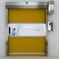 Directo de fábrica, venta al por mayor, diseño automático de sala limpia, marco de puerta de aluminio sin polvo, puerta enrollable de Panel de PVC