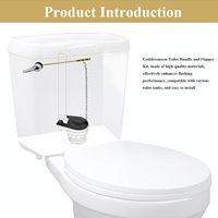 Kit de remplacement de poignée de toilettes, montage frontal, levier en laiton H59, clapet de chasse d'eau 2 pouces, chaîne en acier inoxydable 9,88 pouces, réparation WC