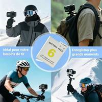 Batteria Compatibile per DJI Osmo Action 6, 2020mAh Resistente al Freddo Estremo -20°C ℃ Senza errori pop-up, ricarica rapida PD da 30W, alimentazione di riserva