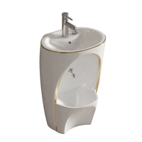 Nouveau design chaud au royaume-uni piédestal en céramique islamique musulman-wudu-lavage-évier ablution station main et pied lavabo pour musulman
