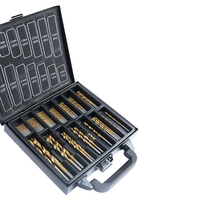 Jeu de 99 forets hélicoïdaux en acier rapide revêtus de titane, norme DIN338, 1-20 mm, pour percer le métal, le bois et le plastique