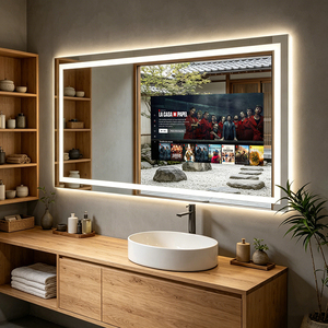 Miroir <span class=keywords><strong>de</strong></span> Maquillage Intelligent <span class=keywords><strong>de</strong></span> Bureau Moderne Tystart avec Éclairage LED Réglable, Haut-parleur Bluetooth WiFi et Écran Tactile pour l'<span class=keywords><strong>Application</strong></span> du Maquillage - Product Image 1