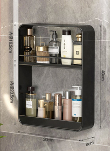 White <strong>Storage</strong> Box <strong>Storage</strong> <strong>Rack</strong> Wall Mounted <strong>Kitchen</strong> Layered Bathroom Cabinet Visual Multi-layer <strong>Storage</strong> Rac - Product Image 3