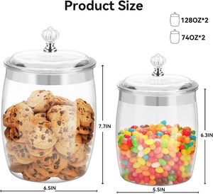High Transparent Airtight PET Food Storage Jar Wide Mouth <b>Lid</b> <b>Plastic</b> <b>Container</b> for Grain Cereal Preservation Kitchen Storage - Product Image 4