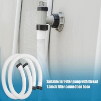Intex 11872 Großer Flexibler PVC-Schlauchadapter Umweltfreundliches Graues Poolreinigungswerkzeug Ersatzteil für Aufstellpools Verbindungsstück
