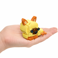 Ensemble de blocs de construction chat jaune, jouet de construction STEM, briques éducatives à monter soi-même, kit de modèle d'animal de compagnie, cadeau pour enfants de 6 ans et plus