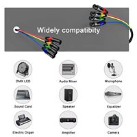 Venta al por mayor de fábrica Multi Color 4 canales XLR 3 pines macho a hembra Cable de audio Cable de serpiente Cable de micrófono divisor de PVC negro