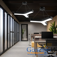 Luminaire de bureau moderne, lumière linéaire LED, luminaire suspendu hexagonal pour magasin, luminaire suspendu au plafond