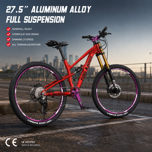 Bicicleta <span class=keywords><strong>de</strong></span> Montaña <span class=keywords><strong>de</strong></span> Suspensión <span class=keywords><strong>Completa</strong></span> <span class=keywords><strong>de</strong></span> Aleación <span class=keywords><strong>de</strong></span> Aluminio <span class=keywords><strong>de</strong></span> 27.5 Pulgadas, 10 Velocidades, Cola Suave, Frenos <span class=keywords><strong>de</strong></span> Disco Hidráulicos para Descenso - Product Image 1