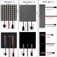 Panel de Matriz LED WS2812B Personalizado de 12V CC, 8x8, 8x16, 8x32 LED, Animación, Programación de Efectos, Pantalla de Píxeles LED Direccionables a Todo Color