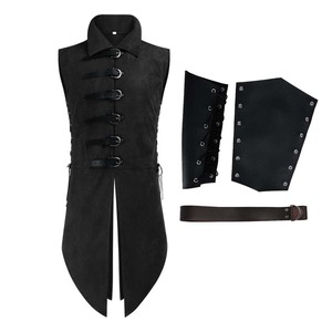 Costume da Uomo per Halloween, Gilet Senza Maniche in Stile Medievale Vintage Steampunk, Abito da Re degli Elfi MDEC-054 - Product Image 3