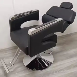 Nieuwe Witte Salon Gegalvaniseerde Metalen Stoel Haar Knippen Kleur Haarlift Eenvoudige Lederen Omkeerbare Kappersstoel - Product Image 1