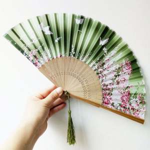 Éventail Pliant Floral Moderne de Haute Qualité à Bas Prix, Éventail à Manivelle en Bambou pour Mariage, Technique Peinte - Product Image 6