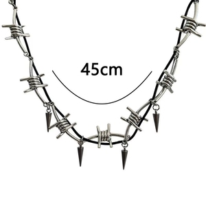 <span class=keywords><strong>Dark</strong></span> <span class=keywords><strong>Gothic</strong></span> Punk <span class=keywords><strong>Metal</strong></span> Rivets Personnalité Hip-hop Chaînes de clavicule pour hommes et femmes - Product Image 2