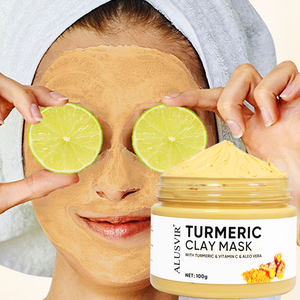 มาส์กหน้าเครื่องสำอางมาสก์หน้าโคลนขิง tumeric ดูแลผิวควบคุมสิวดีท็อกซ์ไวท์เทนนิ่งขมิ้น - Product Image 1