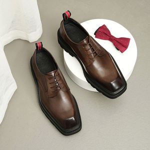 Nuevos Zapatos de Negocios de Cuero Genuino para Hombre con Cordones, Tallas Grandes 37-46, Zapatos Casuales de Oficina, Zapatos Casuales de Cuero para Hombre - Product Image 4